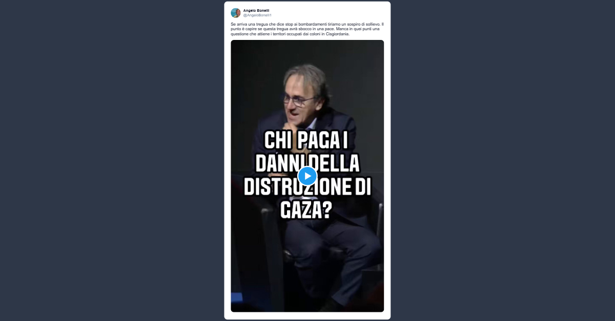 Bonelli: bene la tregua a Gaza