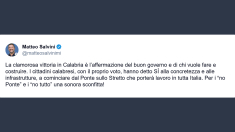 Salvini: clamorosa vittoria in Calabria