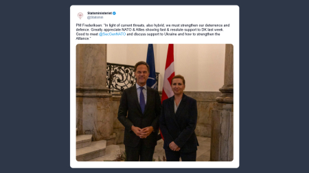 Frederiksen: positivo incontrare il segretario generale della Nato