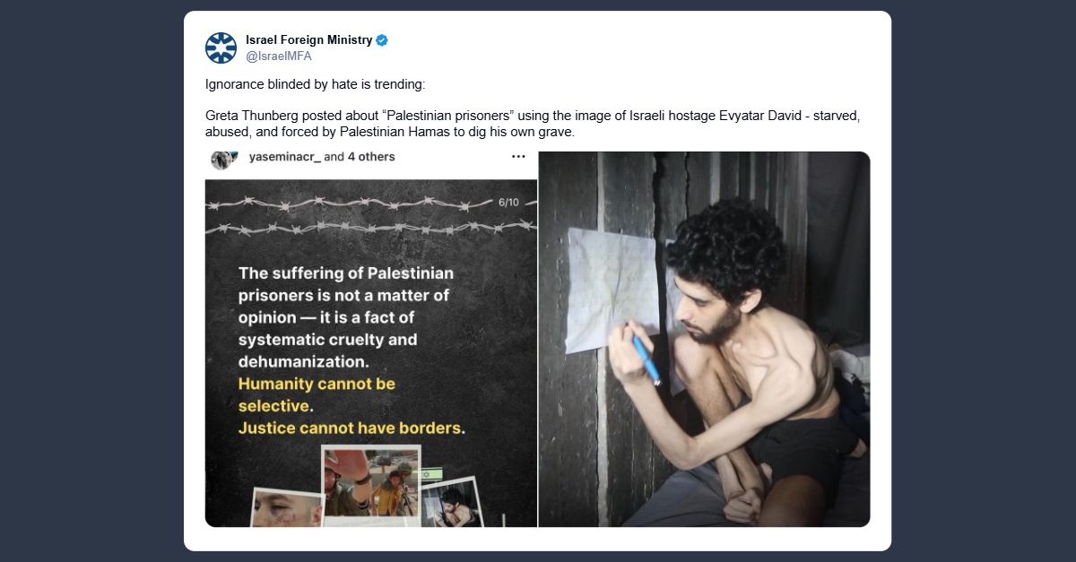 Ministero Esteri israeliano su Thunberg: «l’ignoranza accecata dall’odio è di moda»