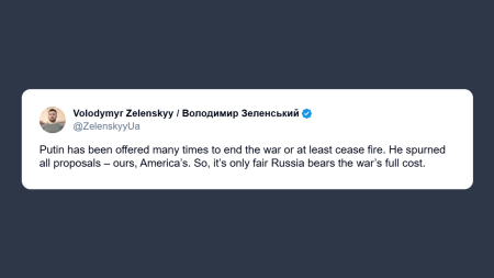 Zelensky: la Russia deve pagare interamente i costi della guerra