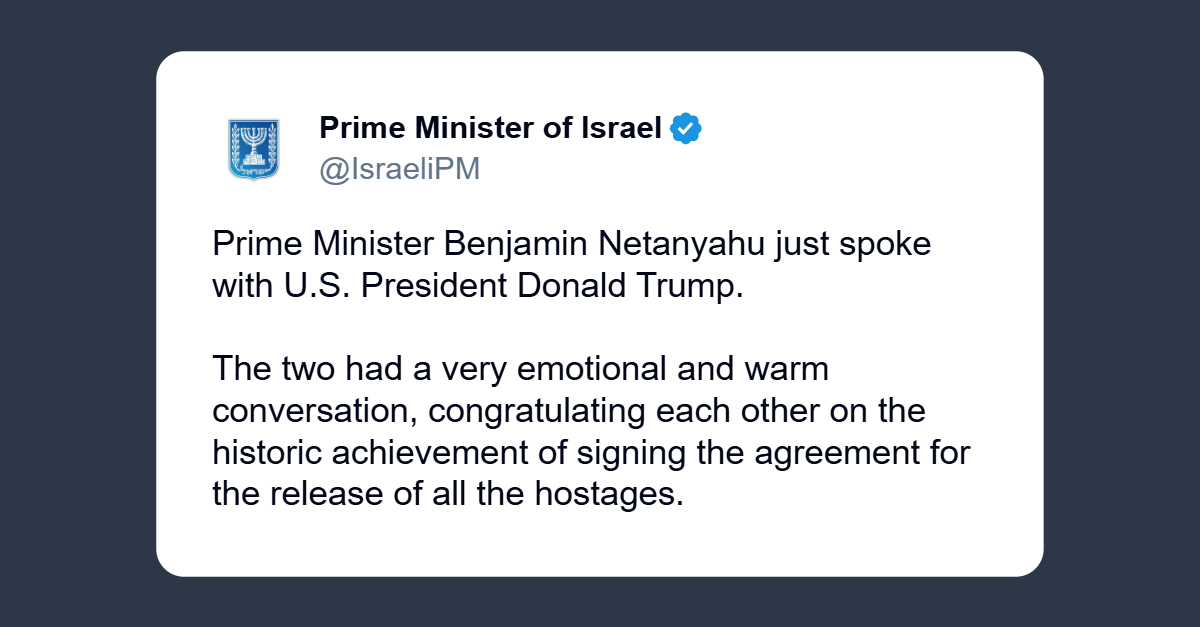 Netanyahu e Trump si congratulano per lo storico risultato