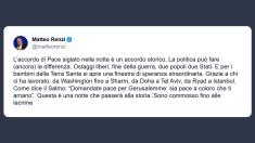 Renzi: l’accordo di Pace è un accordo storico