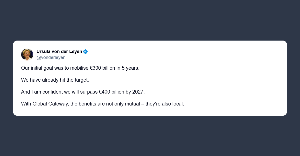 Von der Leyen: il Global Gateway è un successo