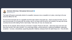 Zelensky su Putin: teme personalmente un cessate il fuoco