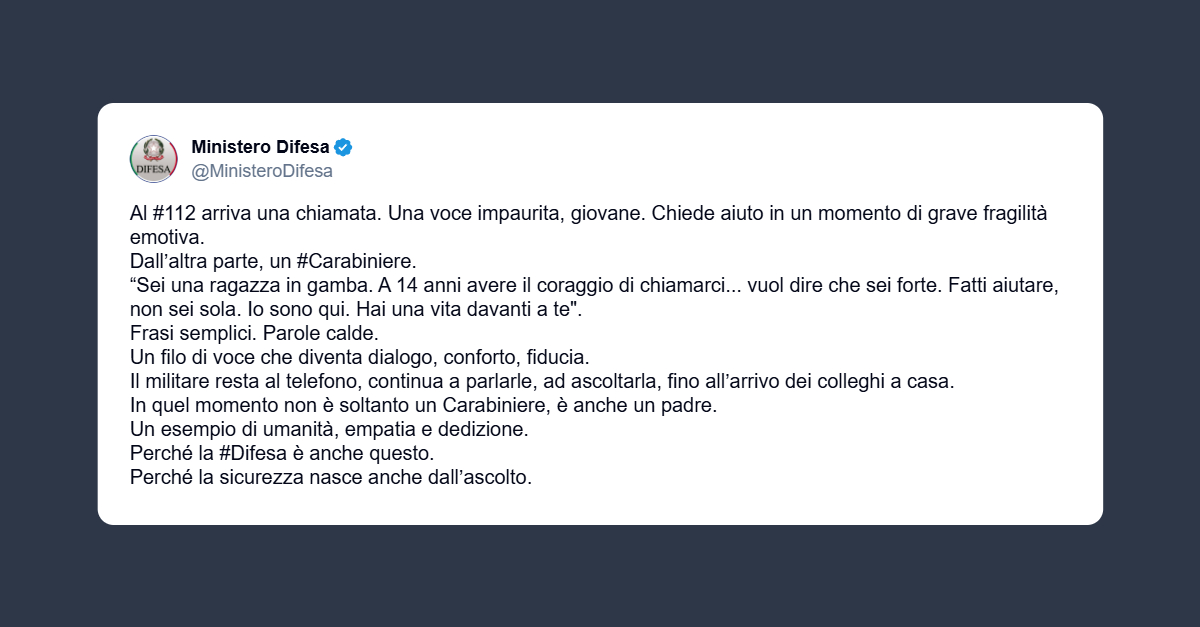 Ministero della Difesa: la sicurezza nasce anche dall’ascolto