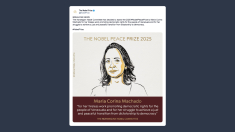 Premio Nobel per la Pace 2025 a Maria Corina Machado