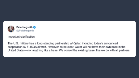Hegseth: il Qatar non avrà una propria base negli Stati Uniti