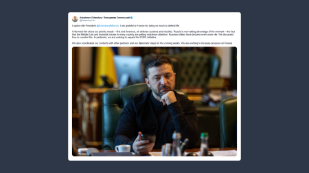 Zelensky: grazie a Macron per il supporto Serve altra pressione su Mosca