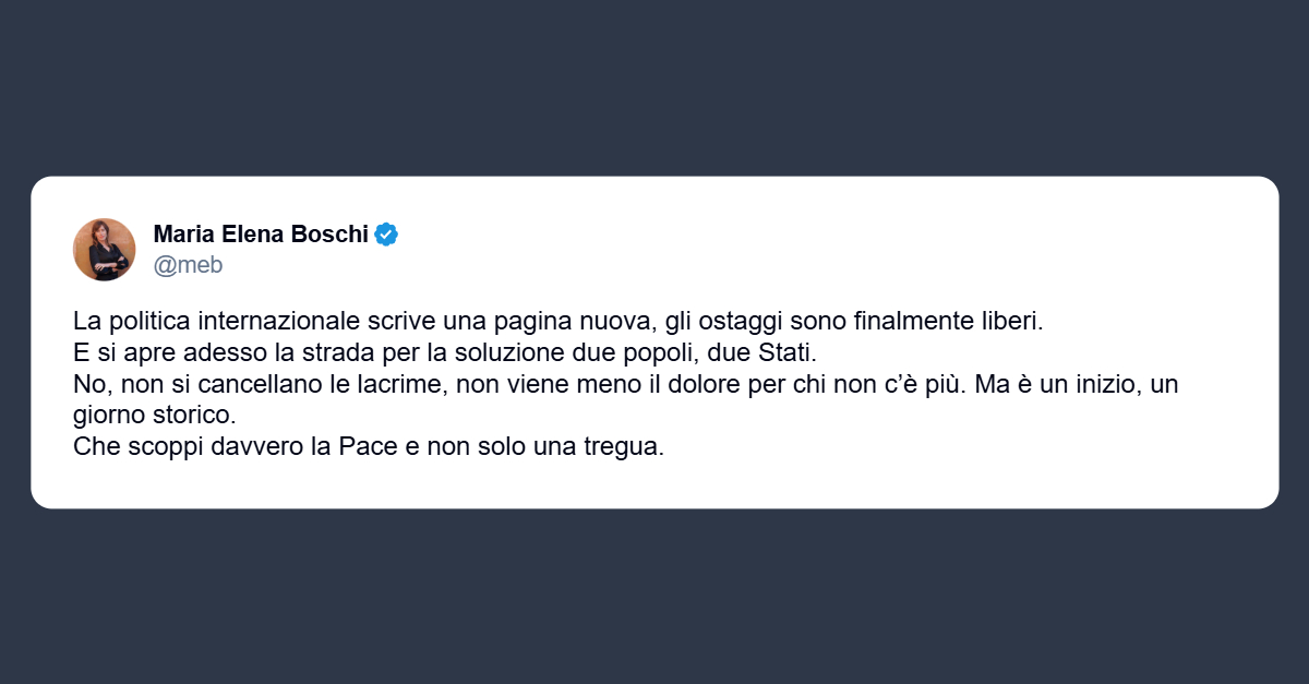 Boschi: gli ostaggi sono finalmente liberi