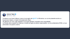 Tajani: attacco russo al convoglio del programma alimentare Mondiale inaccettabile