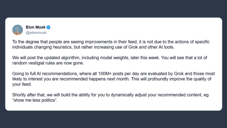 Musk: a breve pubblicheremo l’algoritmo aggiornato di Grok