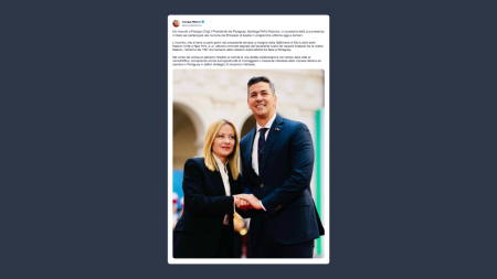 Meloni: incontro con il presidente del Paraguay segnale di ottimi rapporti bilaterali