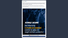 Piantedosi: 1 milione e 500 mila euro per l’operazione scuole sicure contro lo spaccio