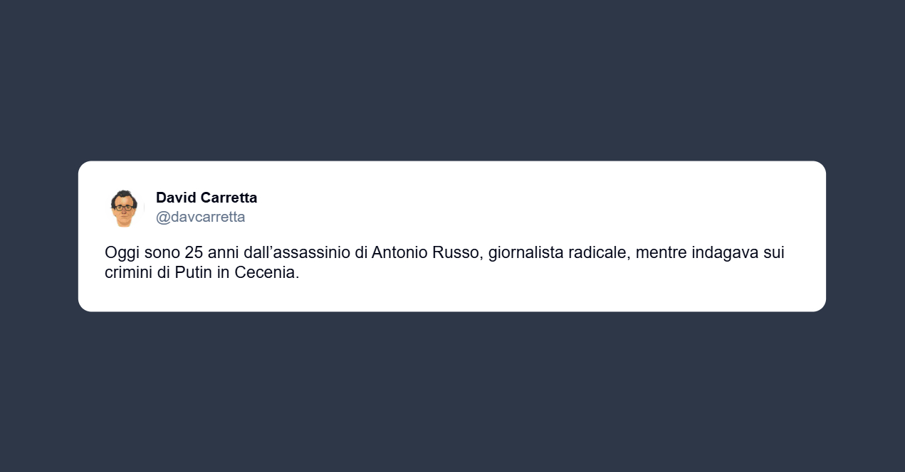 Carretta: 25 anni dall’assassinio di Antonio Russo