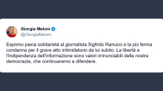 Meloni: solidarietà al giornalista Sigfrido Ranucci