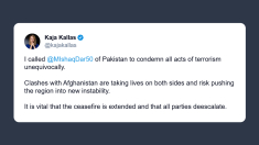 Kallas: condanno tutti gli atti di terrorismo Pakistan-Afghanistan