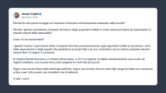 Coghe: sogno una scuola libera dalle ideologie politiche