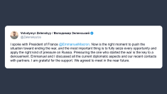 Zelensky a Macron: è il momento giusto per spingere verso la fine della guerra