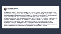 Piantedosi: sgomento e rabbia per la tragedia di Rieti