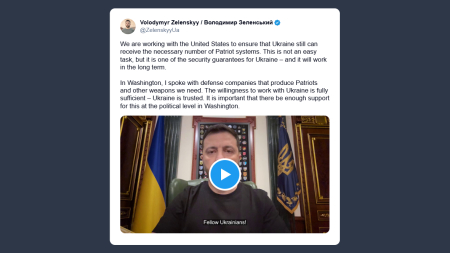 Zelensky: collaborazione con gli Usa per i sistemi Patriot