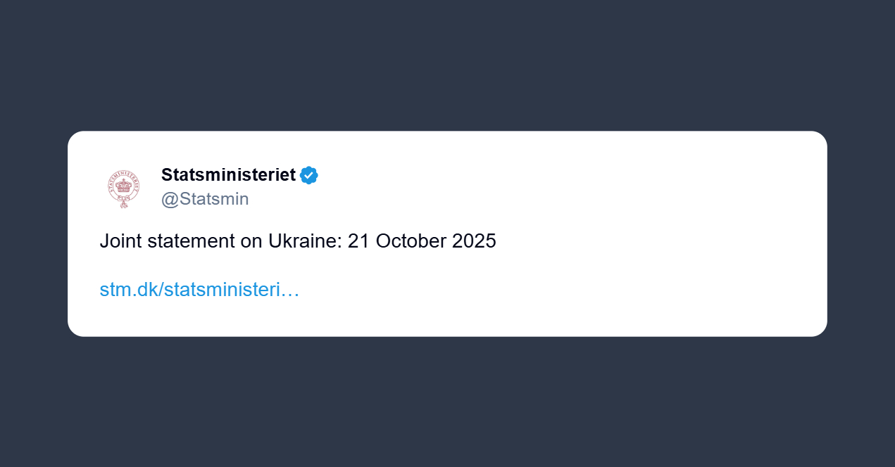 Dichiarazione congiunta sull’Ucraina del 21 ottobre 2025