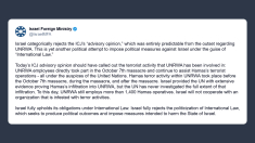 Israele respinge fermamente la politicizzazione del diritto internazionale per infiltrazioni di Hamas