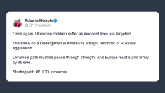Metsola: ancora una volta la Russia colpisce i bambini ucraini