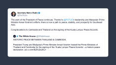 Rubio: congratulazioni a Cambogia e Thailandia per la firma della pace
