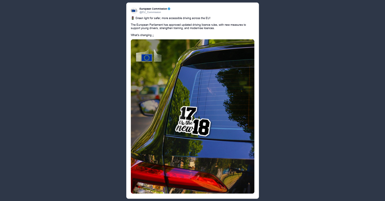 Commissione europea: regole aggiornate per le patenti di guida con nuove misure a sostegno dei giovani conducenti