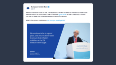 Lagarde: inflazione resta prossima al nostro obiettivo del 2%