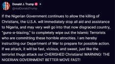 Trump sulla Nigeria: basta uccisioni di cristiani o intervenviamo