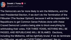 Trump: aboliamo il filibuster e otterremo l’approvazione di tutto come nessun Congresso nella storia