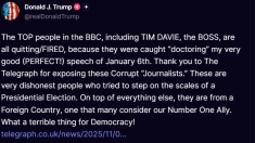 Trump: i vertici della Bbc si stanno dimettendo perché hanno mentito sul 6 gennaio