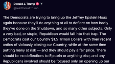 Trump: i democratici sono costati agli Usa 1.500 miliardi con lo shutdown forzato