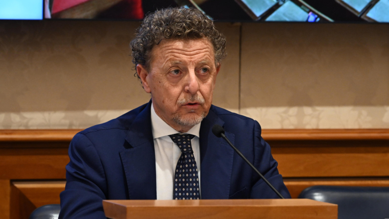 Paolo Marcheschi, nel corso del convegno Prospettive di riforma del calcio a Roma, 5 marzo 2025. ANSA/MAURIZIO BRAMBATTI