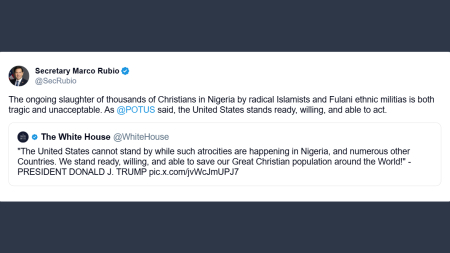 Rubio: inaccettabile la strage di cristiani in Nigeria