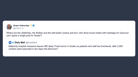 Arsen Ostrovsky: flottiglie e sedicenti guerrieri della giustizia inondano i social per Gaza ma tacciono per il Sudan