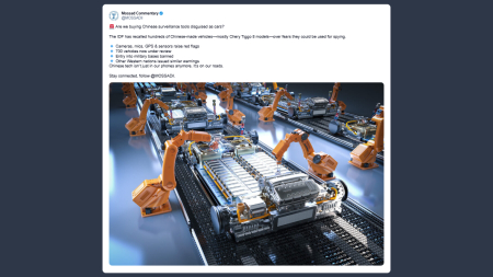 Mossad Commentary: ritirati centinaia di veicoli prodotti in Cina