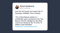 Goldberg: Onu ha ignorato l’intelligence israeliana per minimizzare i legami dell’Unrwa con Hamas