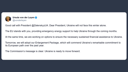 Von der Leyen: Ucraina non affronterà questo inverno da sola
