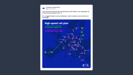 Commissione europea: rendere il treno ad alta velocità il mezzo più rapido per viaggiare in Europa