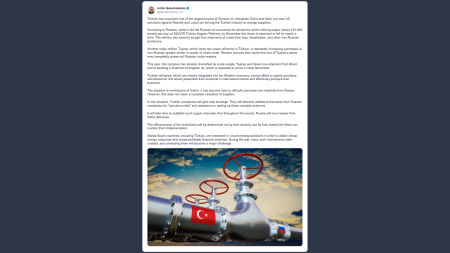 Gerashchenko: la Turchia potrebbe eliminare le importazioni di greggio russo