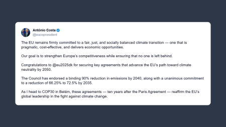 Costa: Ue resta fermamente impegnata nella transizione climatica