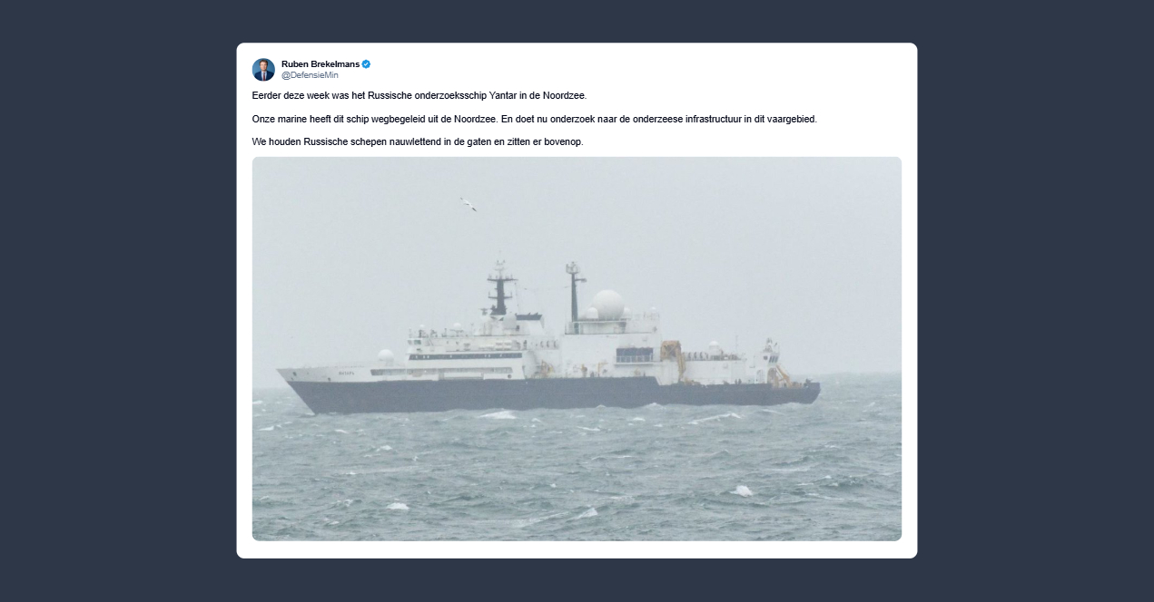 Ministro Difesa olandese: teniamo sotto controllo le navi russe nei nostri mari e siamo pronti a intervenire