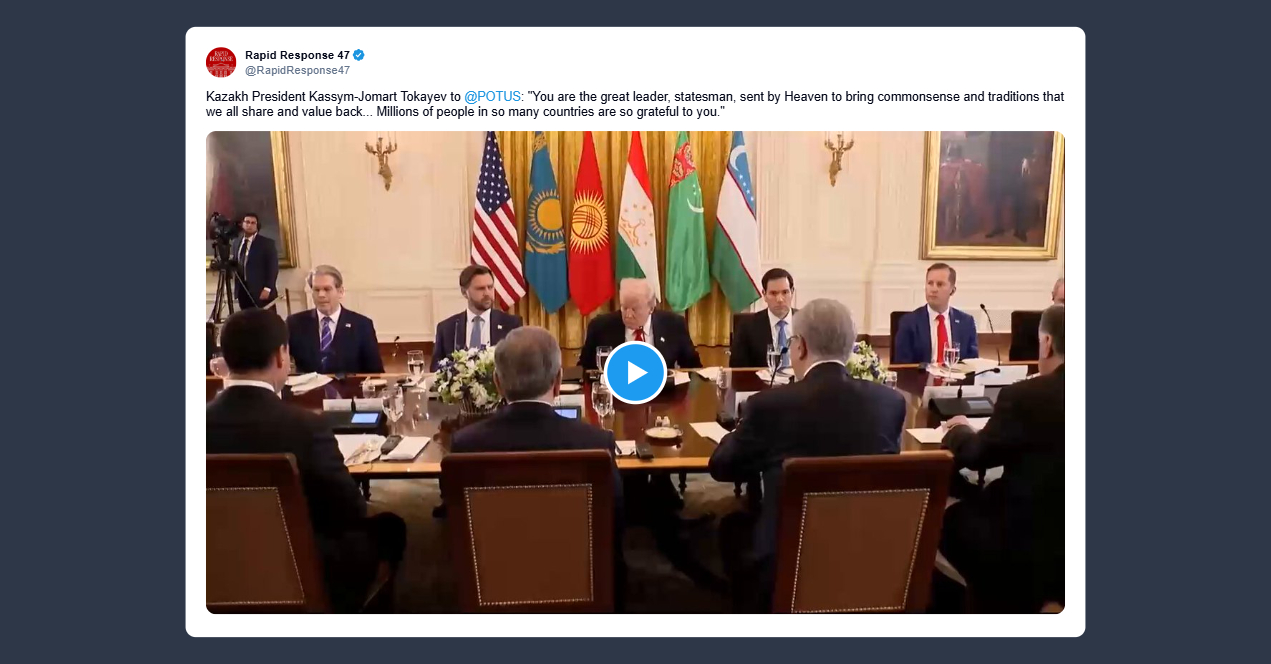 Presidente del Kazakhstan: Trump è lo statista mandato dal Cielo per riportare buonsenso e tradizioni