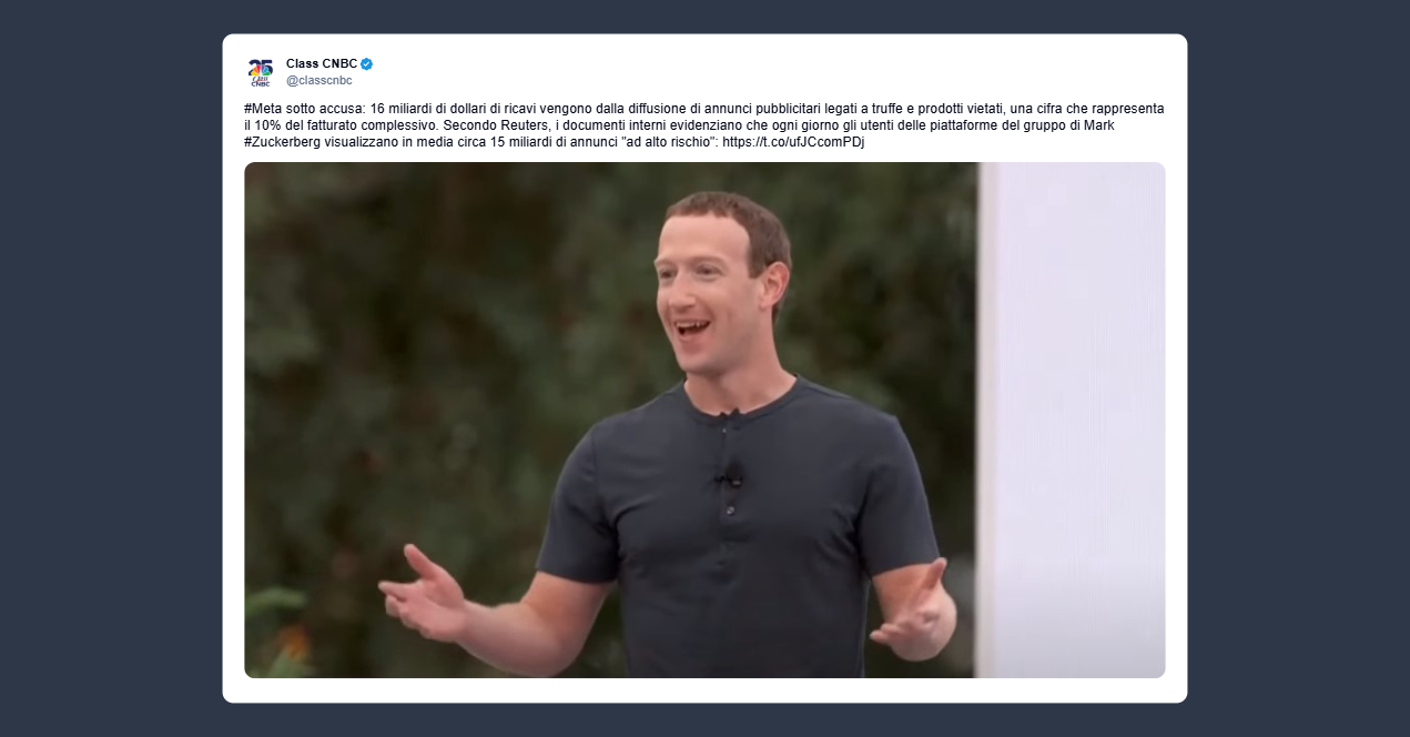 Class Cnbc: Meta sotto accusa