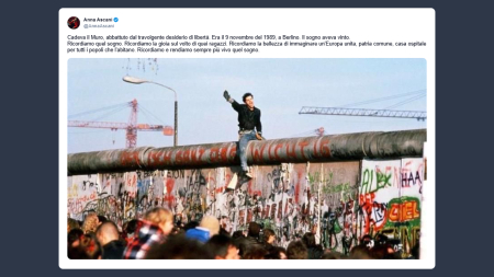 Ascani: 9 novembre del 1989 a Berlino il sogno aveva vinto
