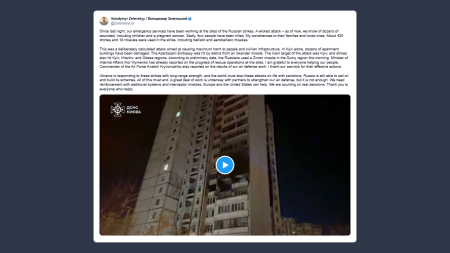 Zelensky: a Kiev attacco russo per provocare il massimo danno a persone e infrastrutture civili