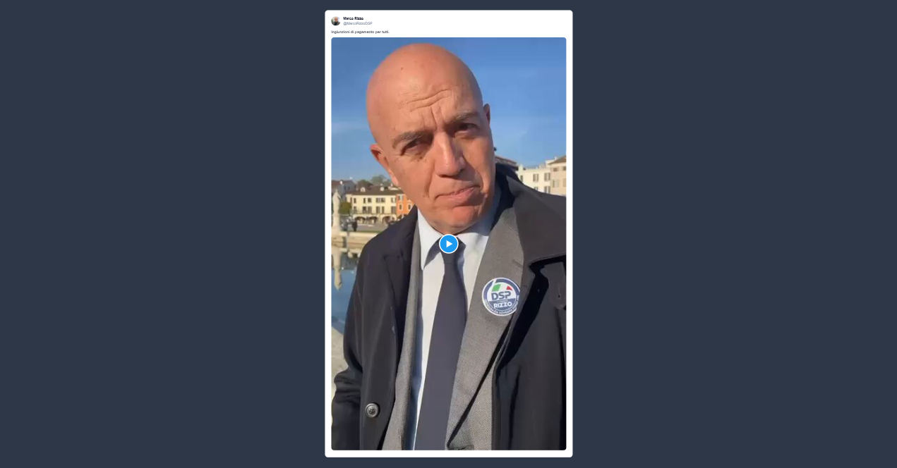 Rizzo: ingiunzioni di pagamento per tutti